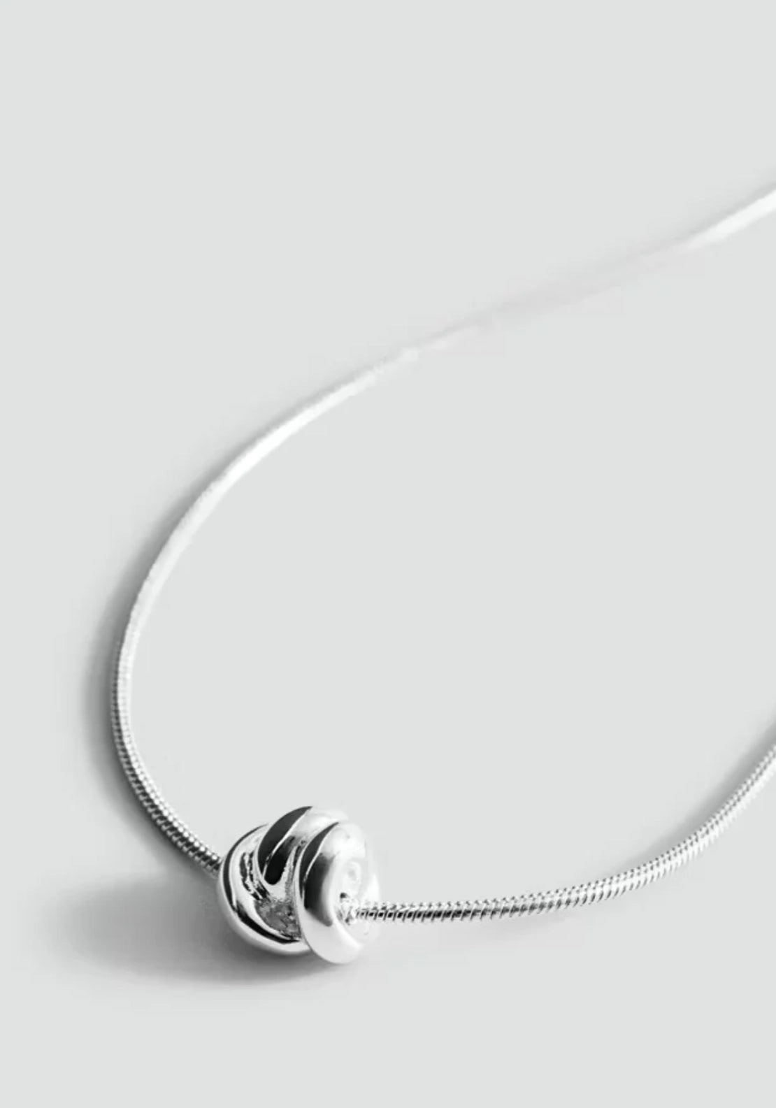 Beaded Detail Necklace - Silver
