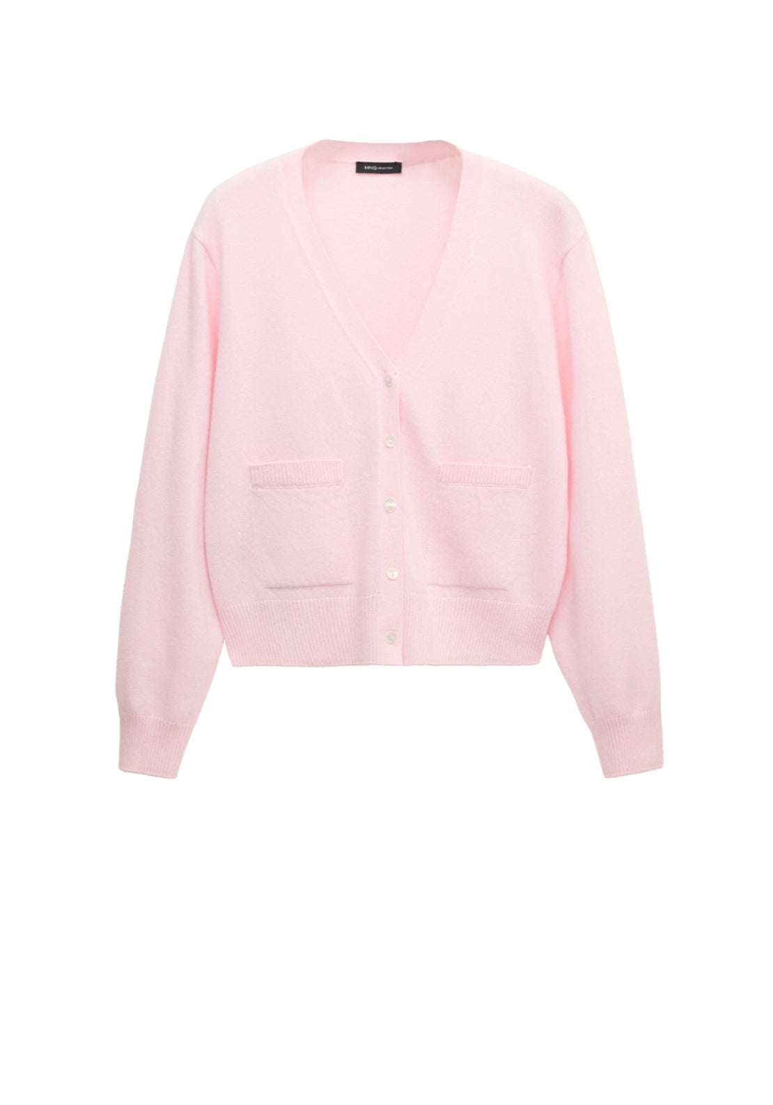 Wool &amp; Cashmere Blend Patch Pocket Cardigan - Pink