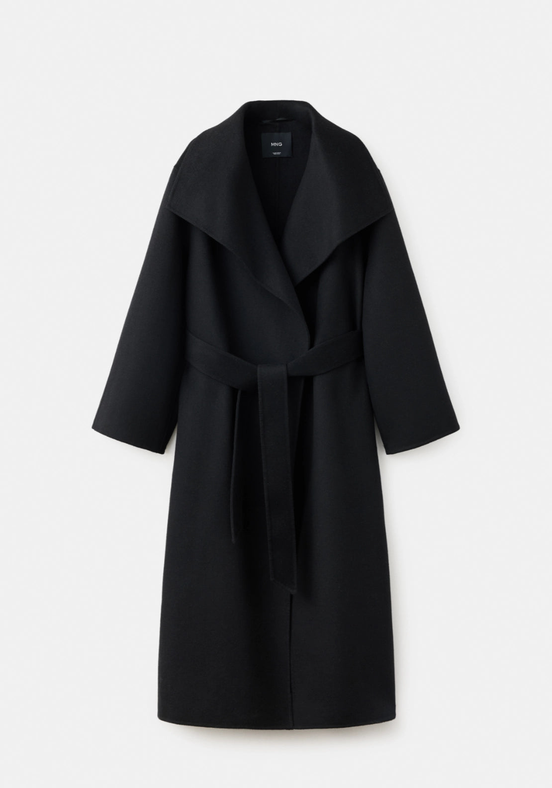 Handmade Wool Coat With Belt - Black