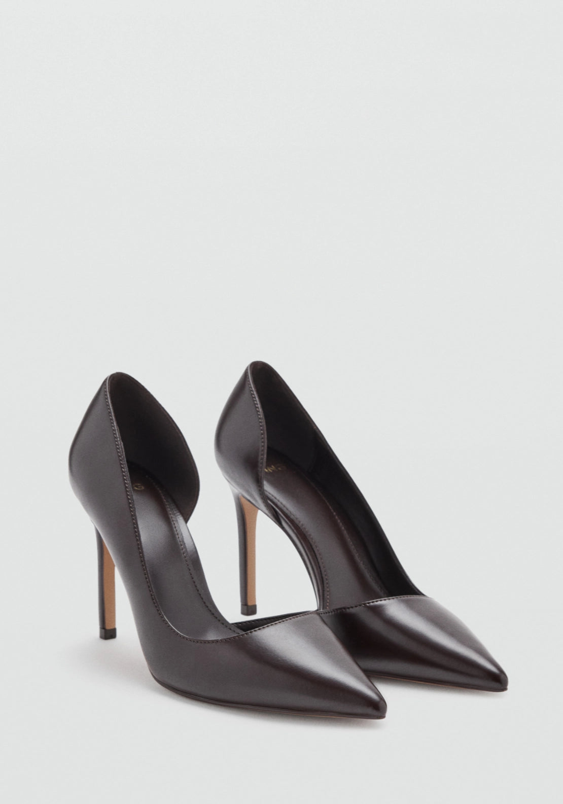 Pointed High Heeled Shoes - Brown