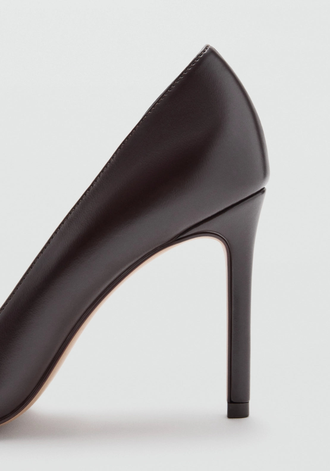 Pointed High Heeled Shoes - Brown