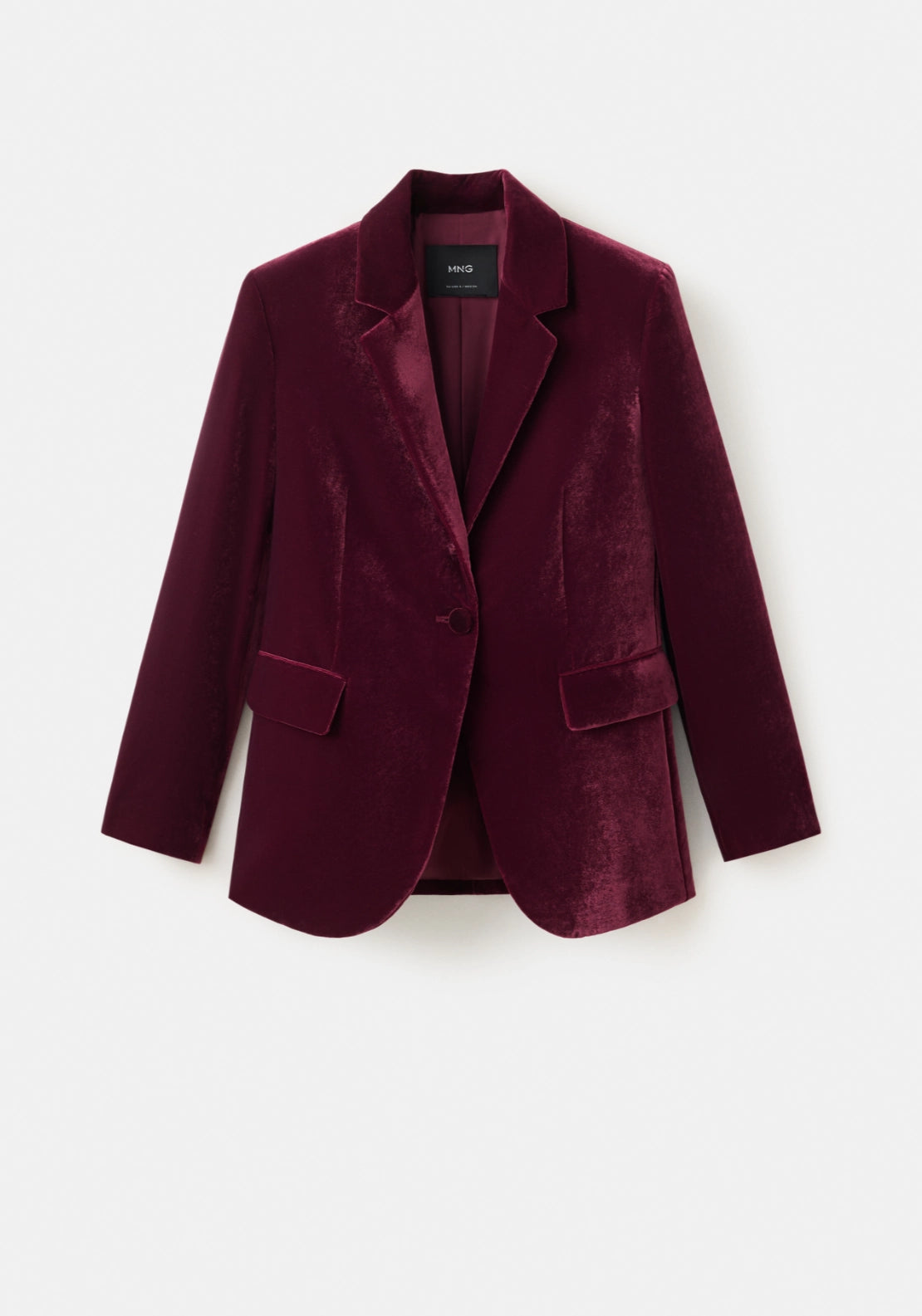 Velvet Blazer - Burgundy