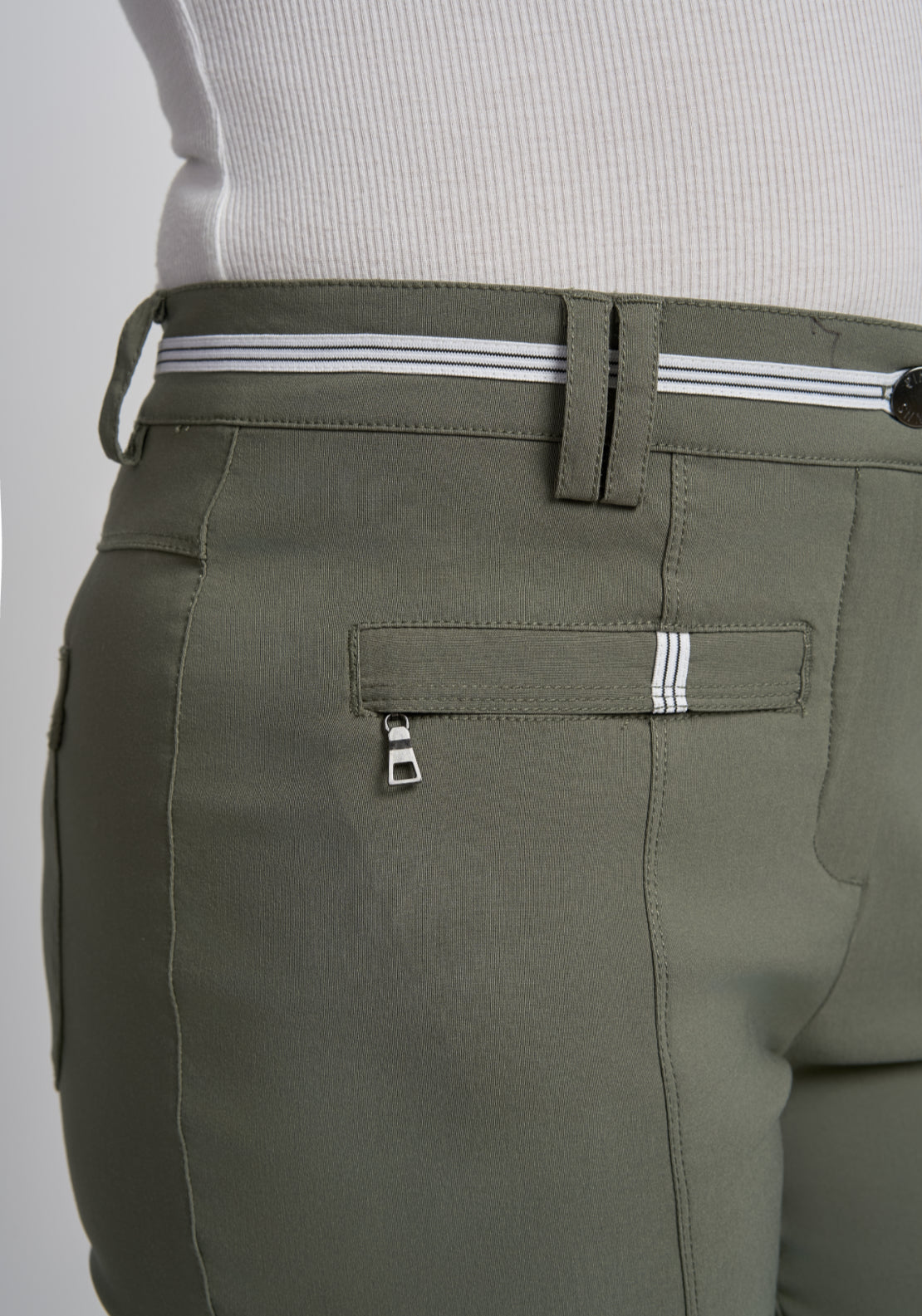 Ribbon Waistband Trouser - Green
