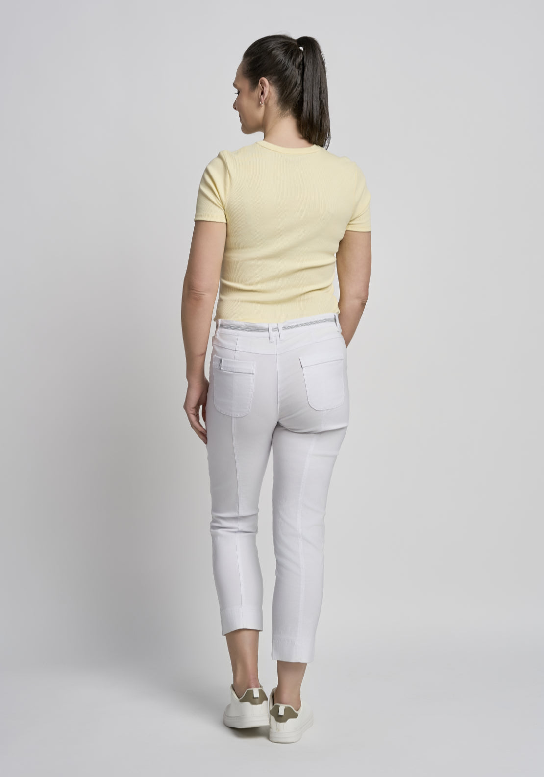 Ribbon Waistband Trouser - White