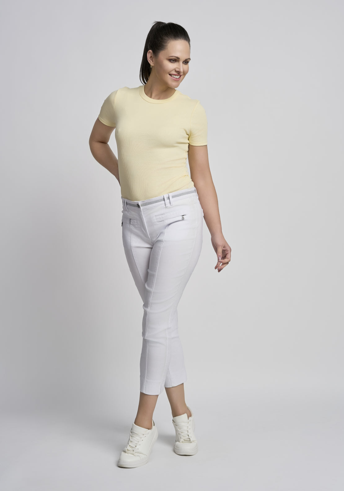 Ribbon Waistband Trouser - White