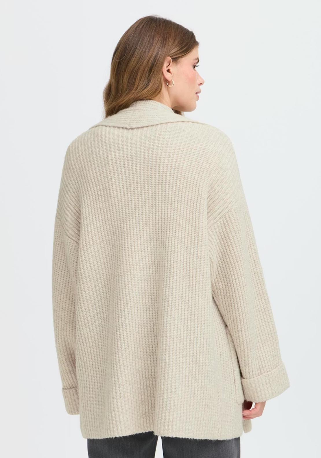 Fransa Beverly Cardigan - Oatmeal Melange 2 Shaws Department Stores