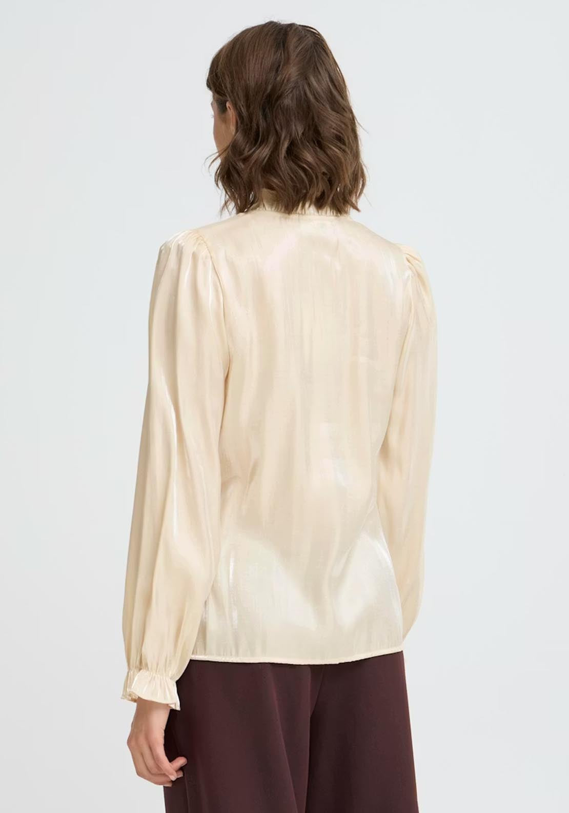 Fransa Yolanda Blouse - Oyster Gray 2 Shaws Department Stores