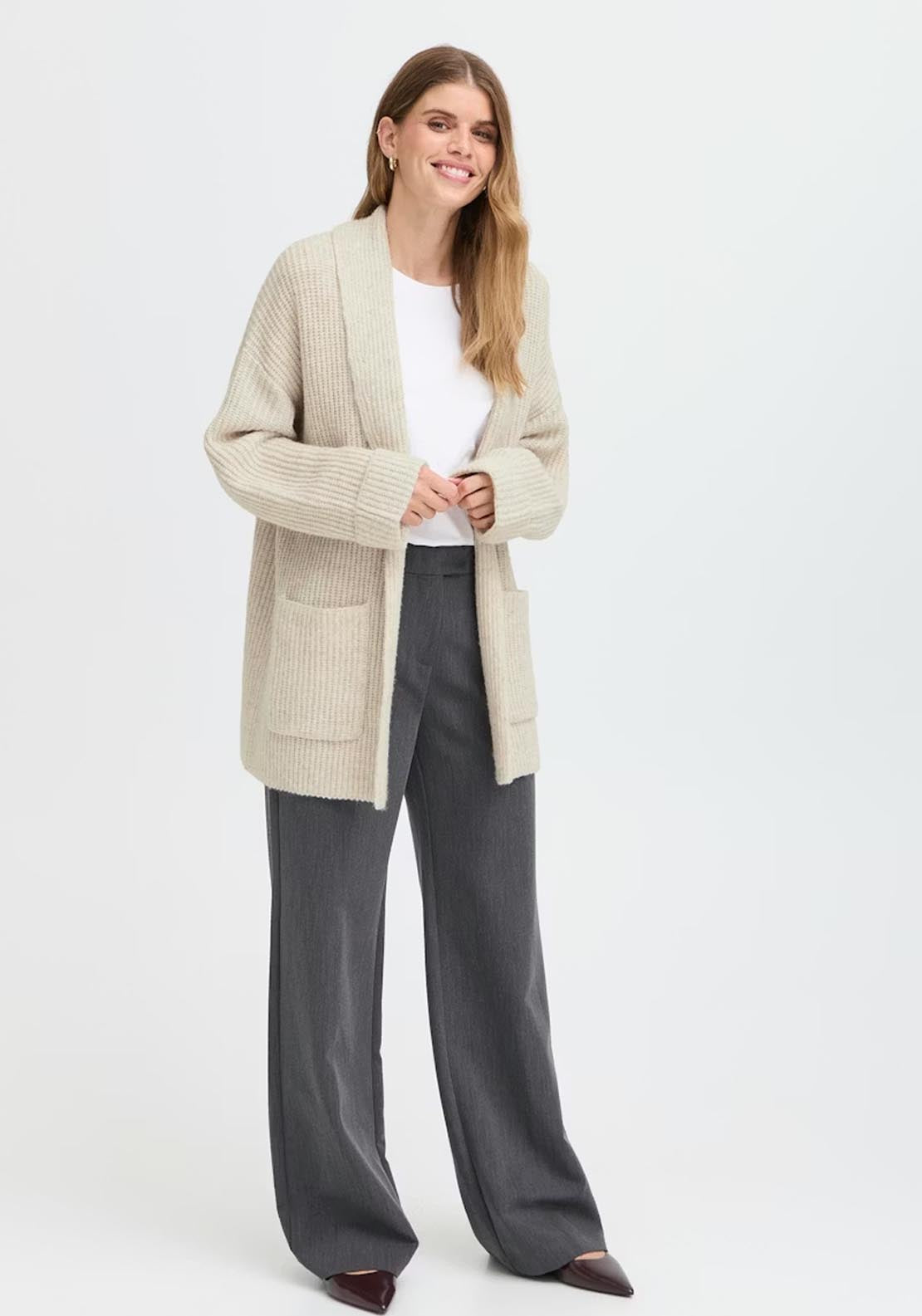 Fransa Beverly Cardigan - Oatmeal Melange 5 Shaws Department Stores