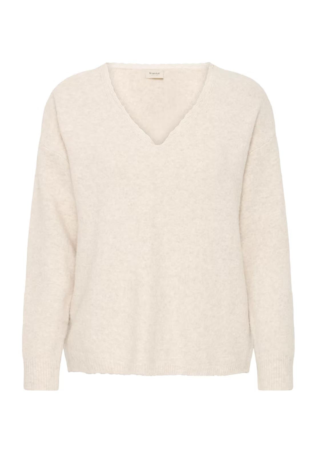 Fransa Ellen Pullover - Oatmeal Melange 7 Shaws Department Stores
