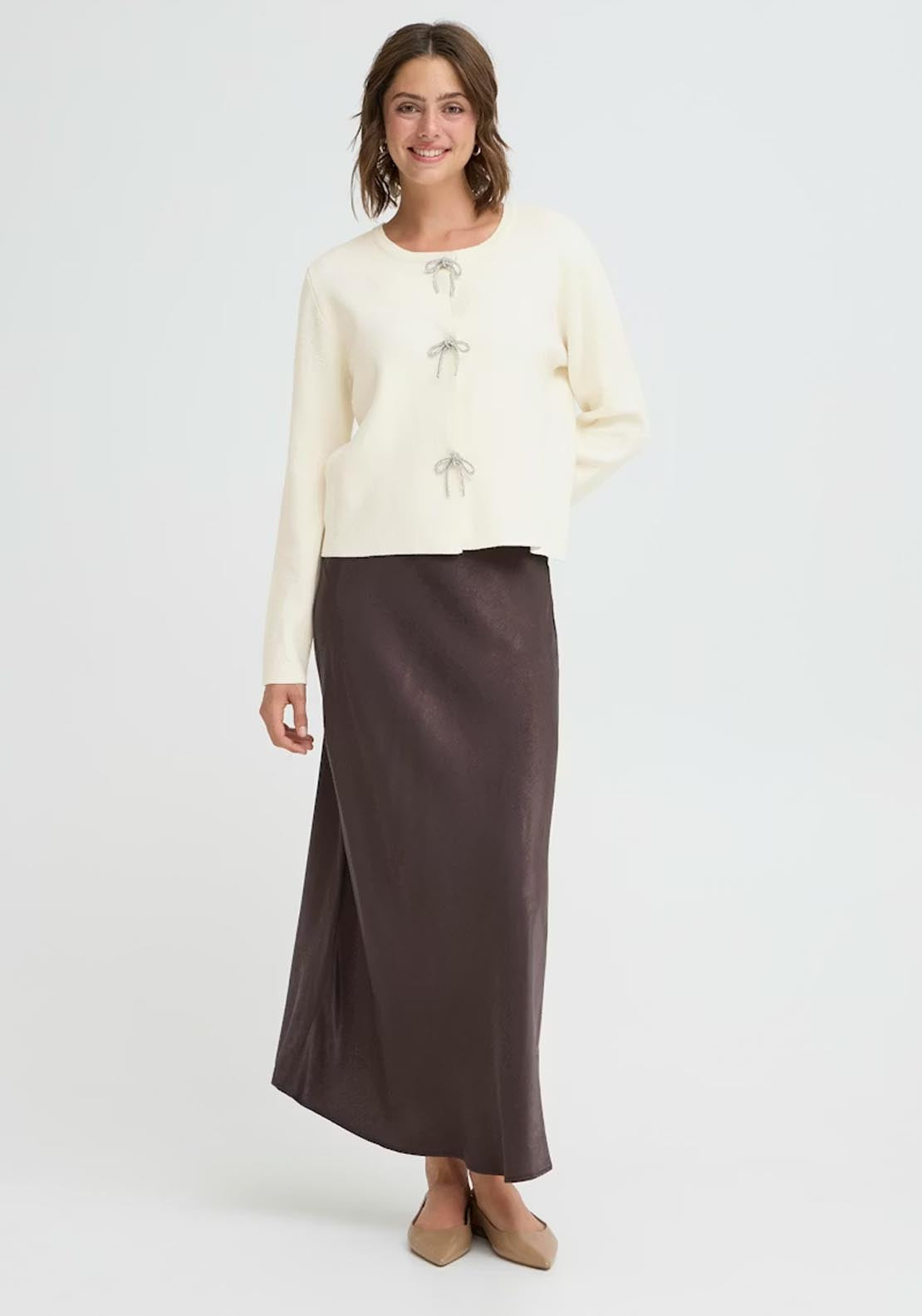 Fransa Sally Cardigan - White 5 Shaws Department Stores