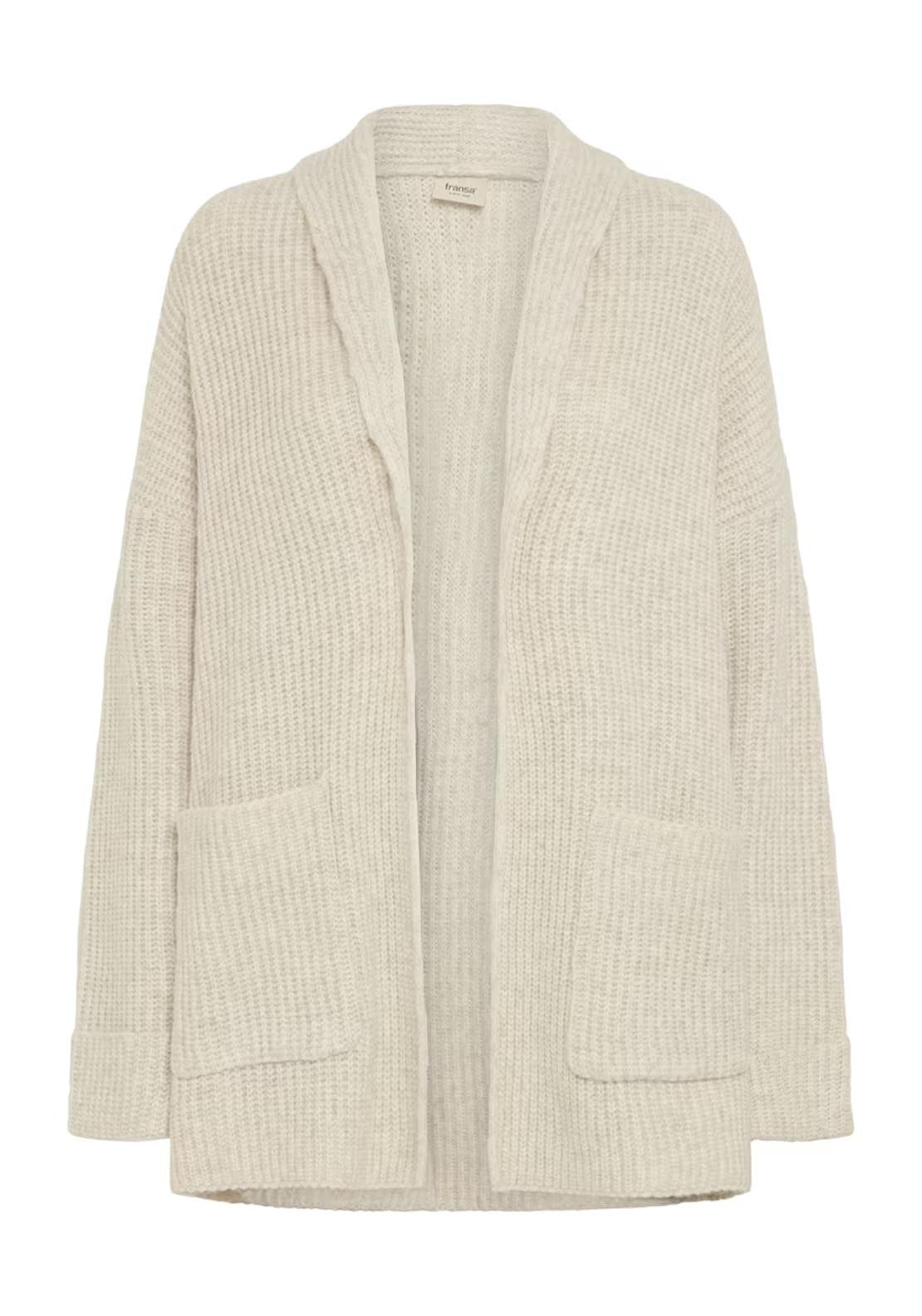 Fransa Beverly Cardigan - Oatmeal Melange 7 Shaws Department Stores