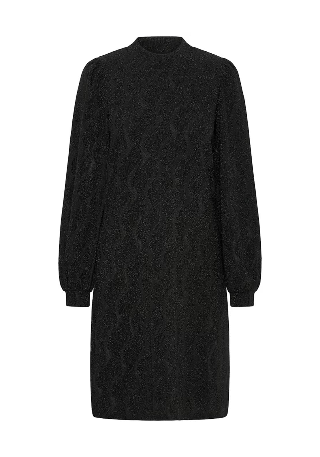 Fransa Avalon Dress - Black Jacquard 8 Shaws Department Stores