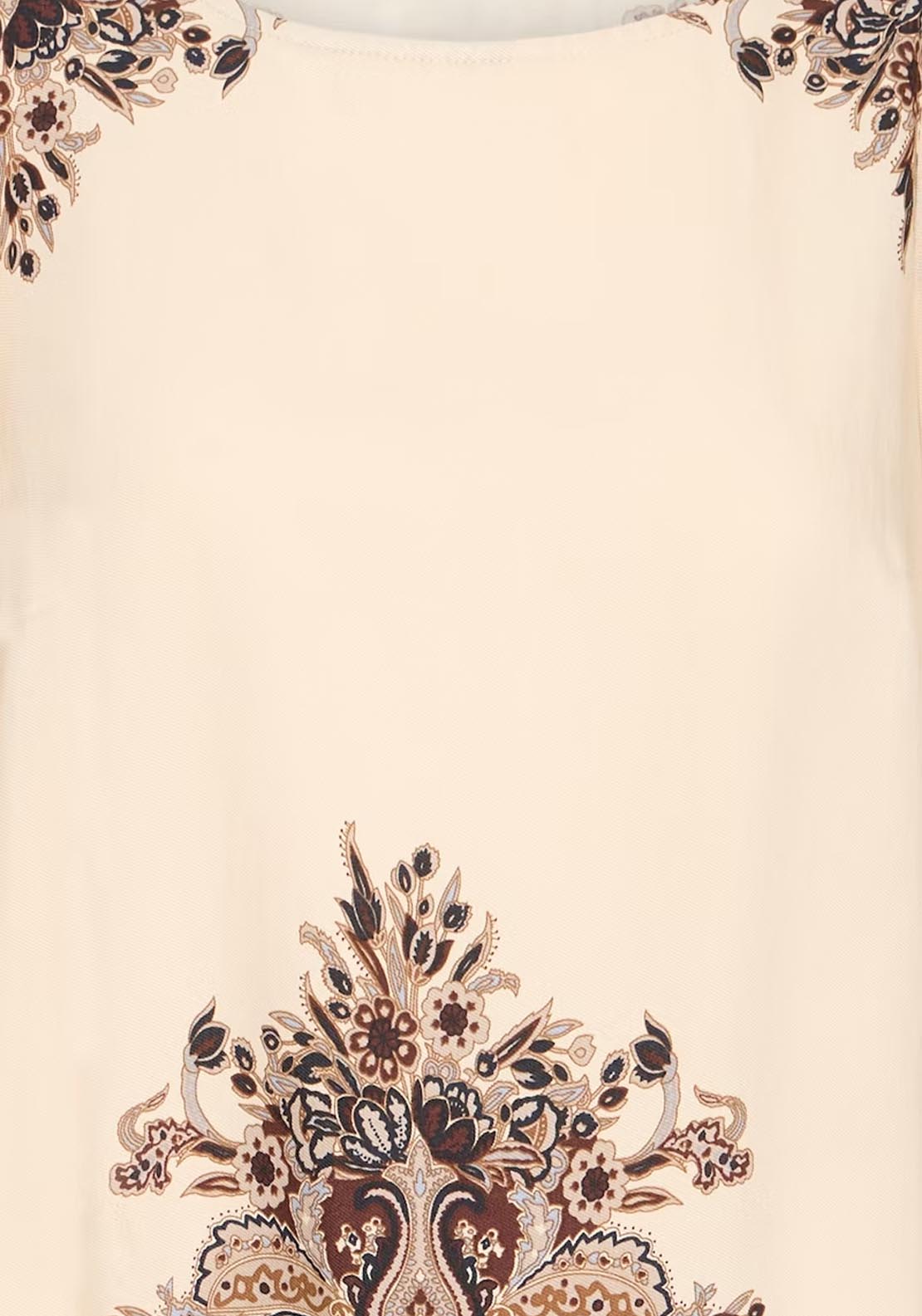 Fransa Long Sleeve Blouse - Pumicestone Paisley 8 Shaws Department Stores