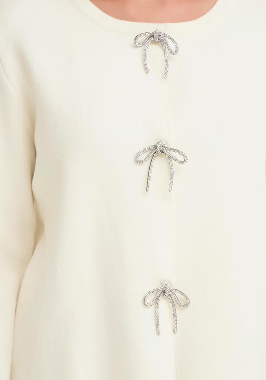 Fransa Sally Cardigan - White 4 Shaws Department Stores