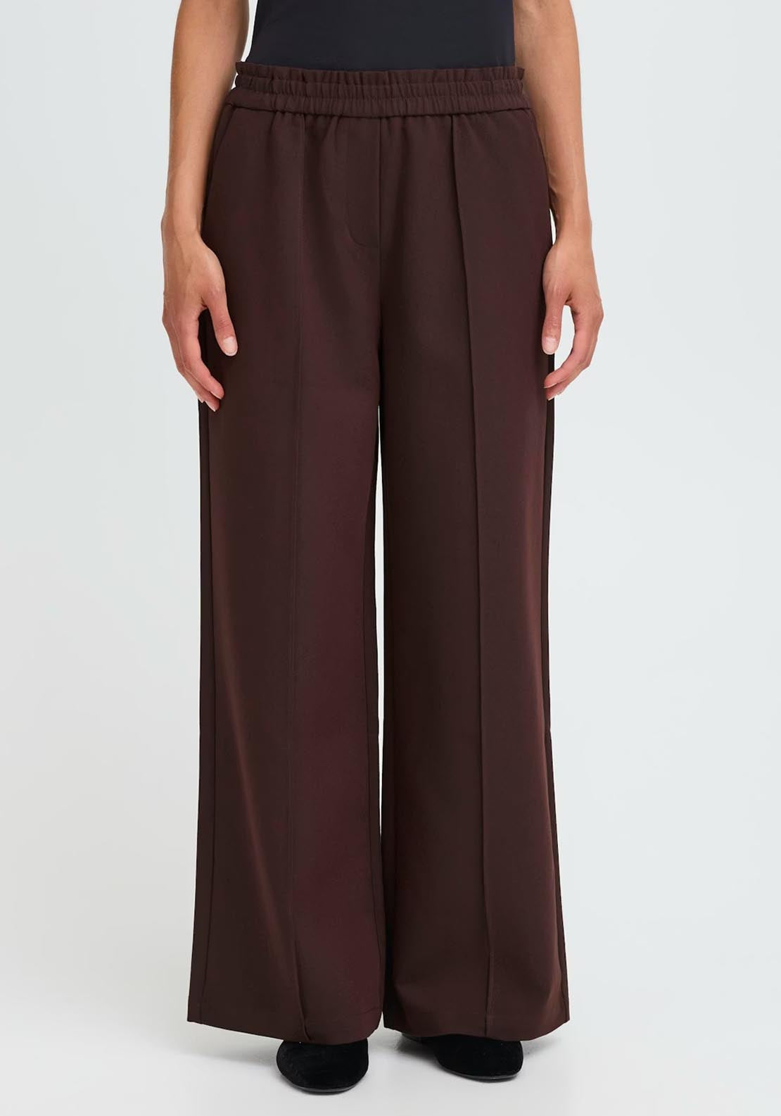 Fransa Abigail Trousers - Fudge Melange 1 Shaws Department Stores