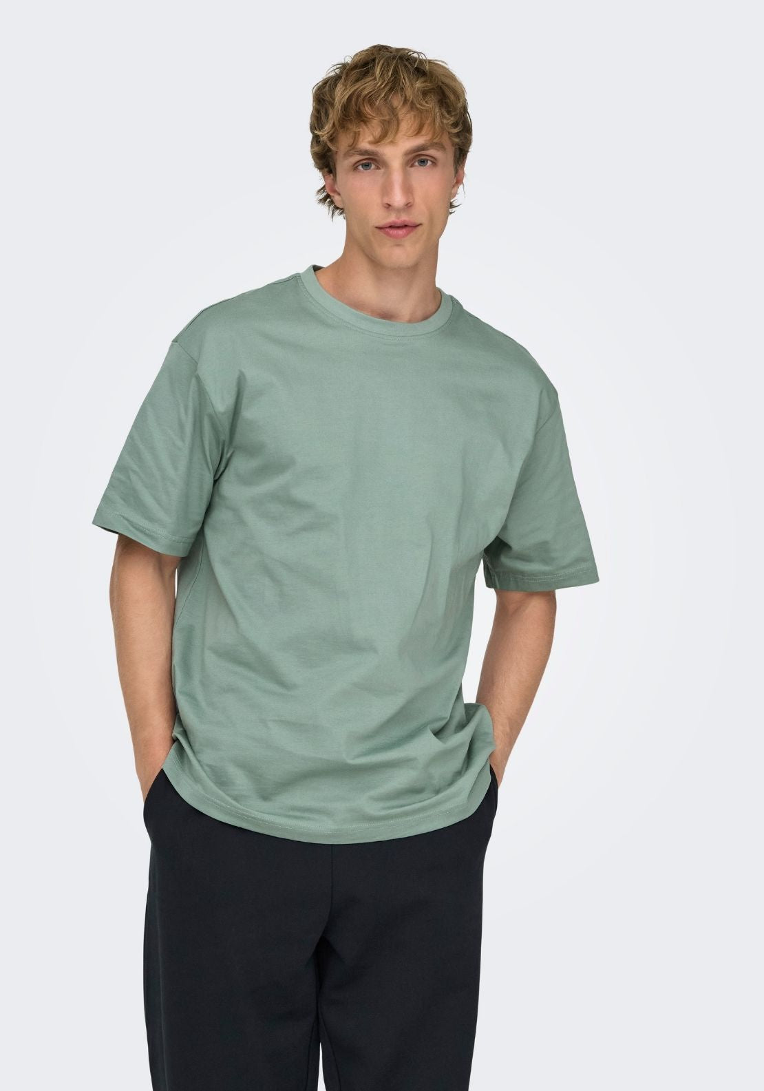 Only &amp; Sons Onsfred T-Shirt - Chinois Green 1 Shaws Department Stores