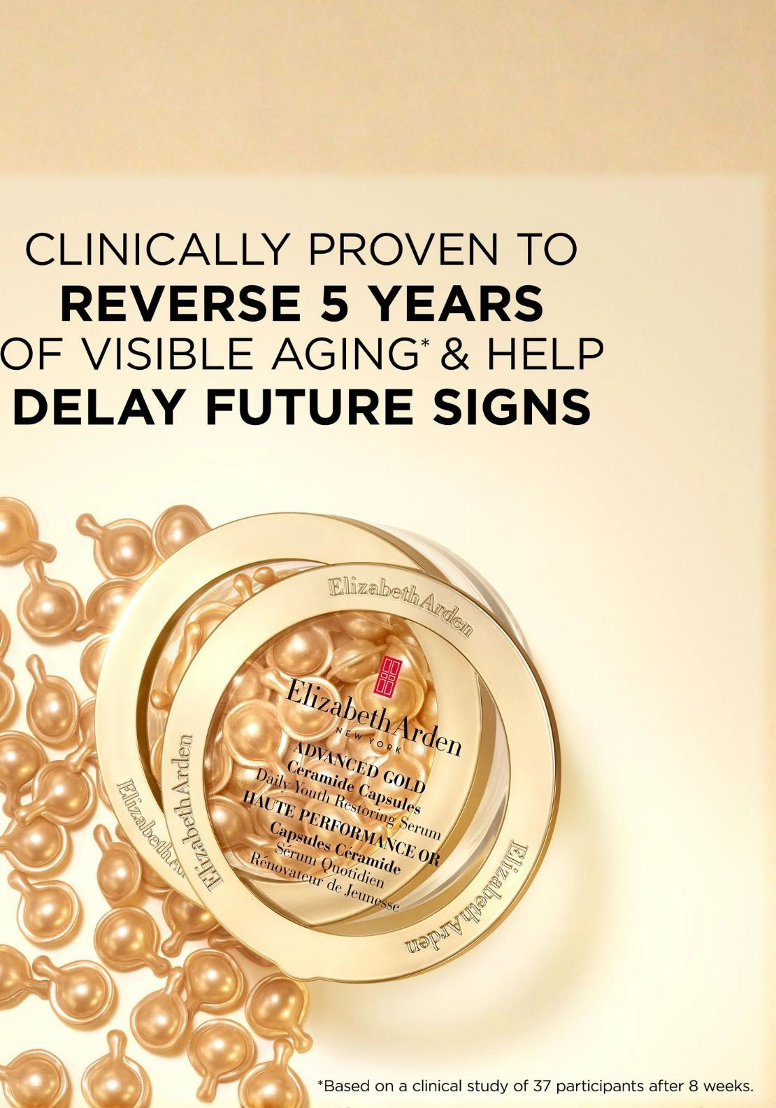 Elizabeth Arden Advanced Gold Ceramide Capsules Daily Youth Restoring Serum 60 Capsules 3 Shaws Department Stores