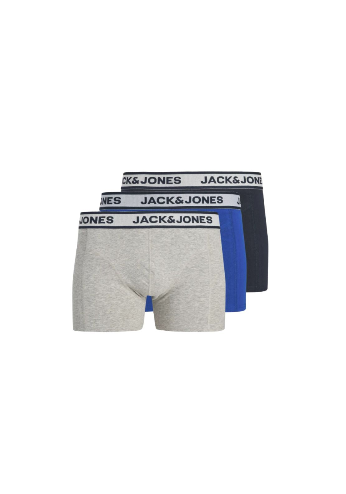 Jack &amp; Jones Steven Solid Trunks 3 Pack - Grey 1 Shaws Department Stores