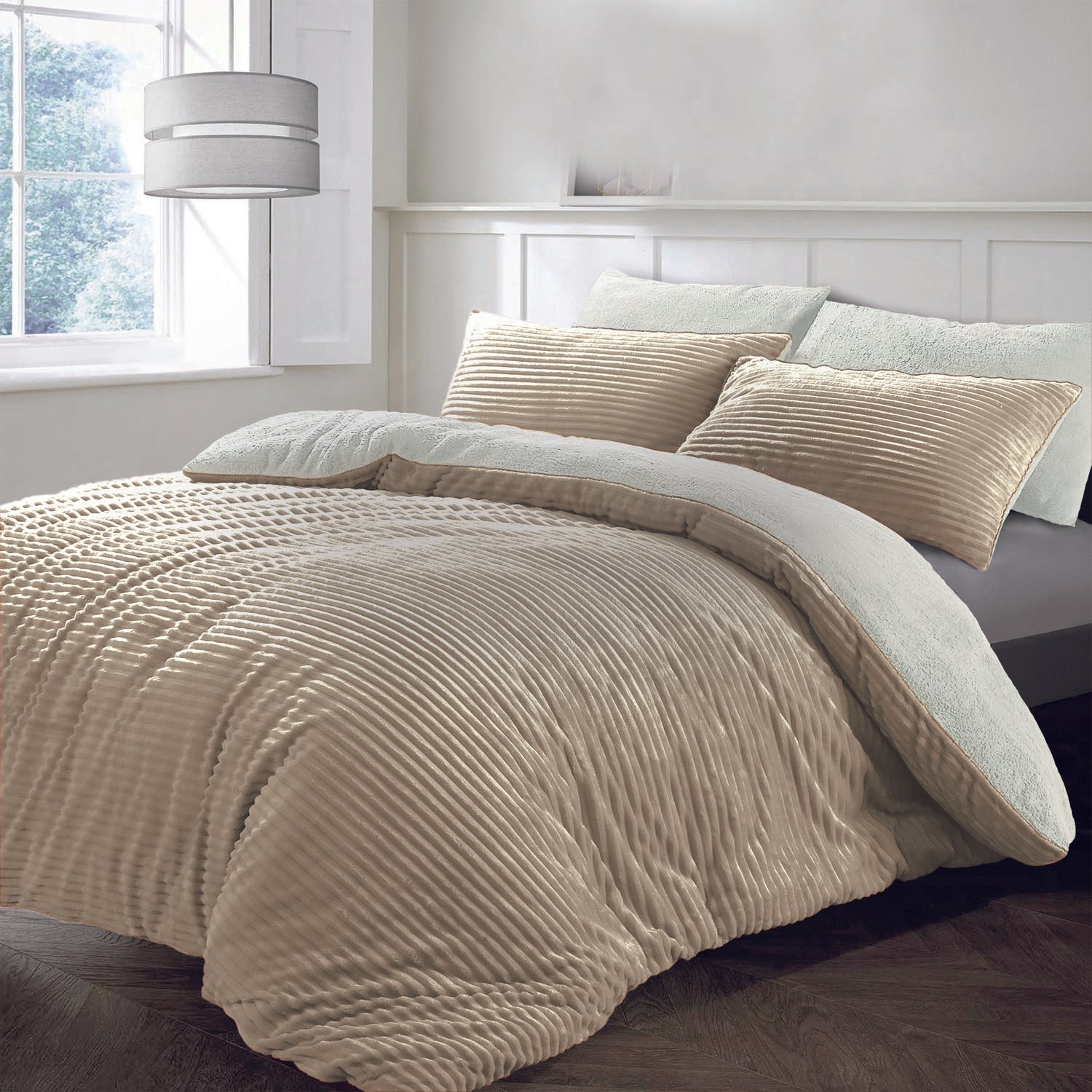 The Home Collection Cord Duvet Cover - Taupe 1 Shaws Department Stores