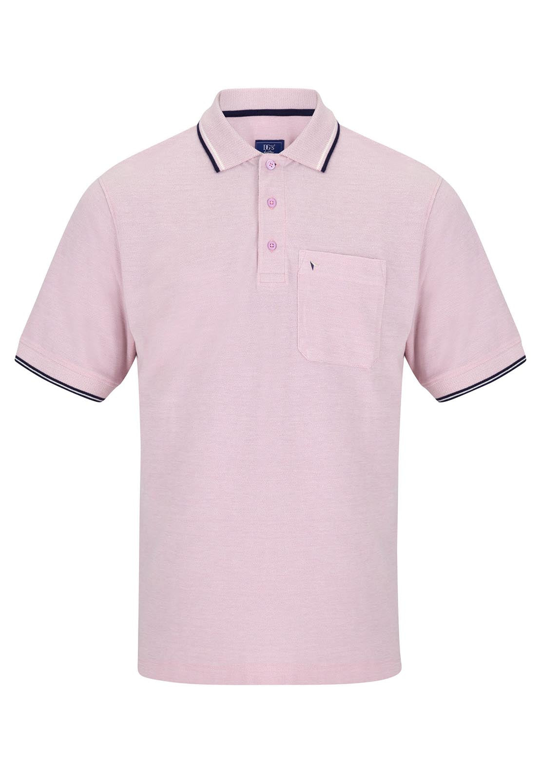 Drifter Short Sleeve Plain Polo - Pink 1 Shaws Department Stores