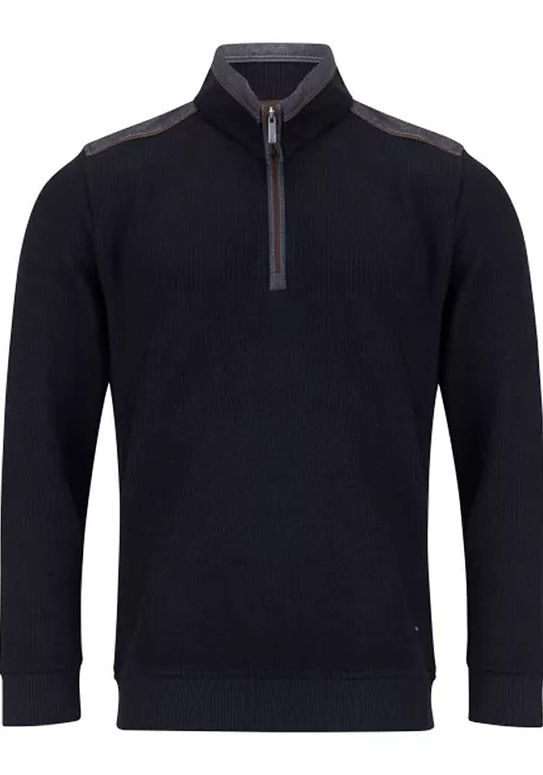 Drifter 1/4 Zip Sweat - Black 1 Shaws Department Stores