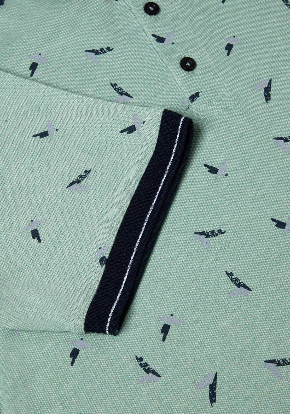 Drifter Short Sleeve Print Polo - Green 2 Shaws Department Stores