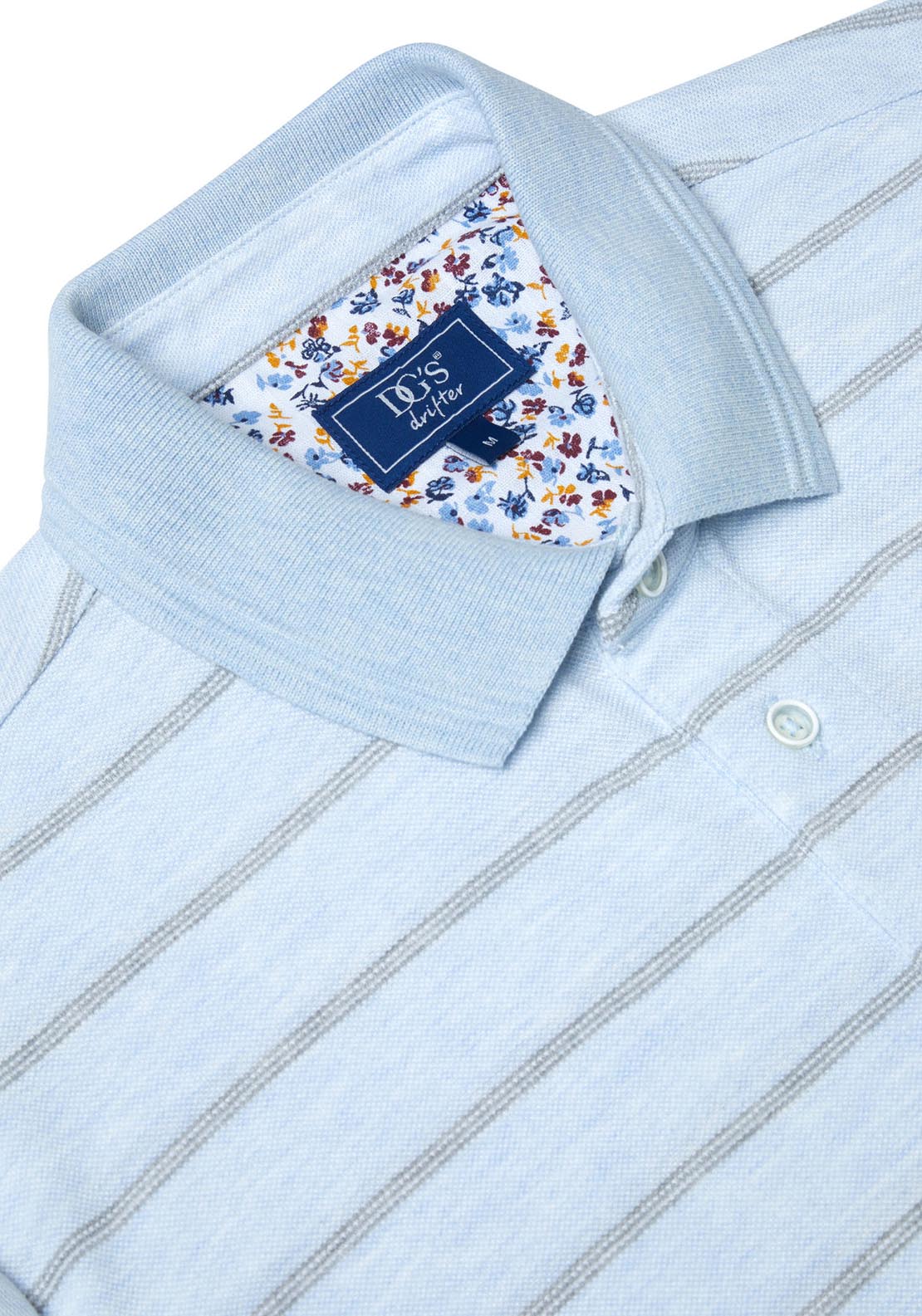 Drifter Short Sleeve Polo Shirt - Blue 3 Shaws Department Stores