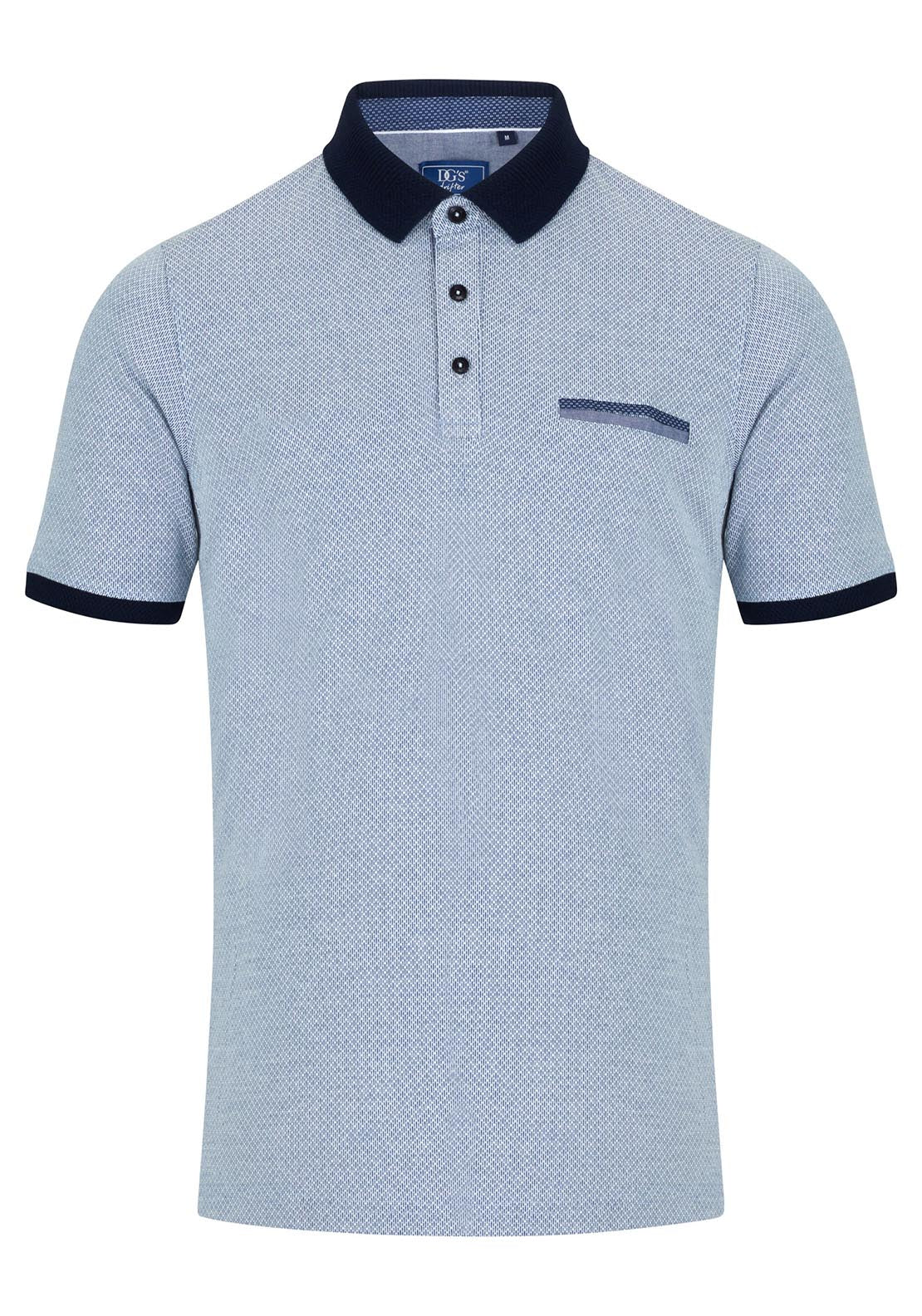 Drifter Short Sleeve Knit Polo - Blue 1 Shaws Department Stores