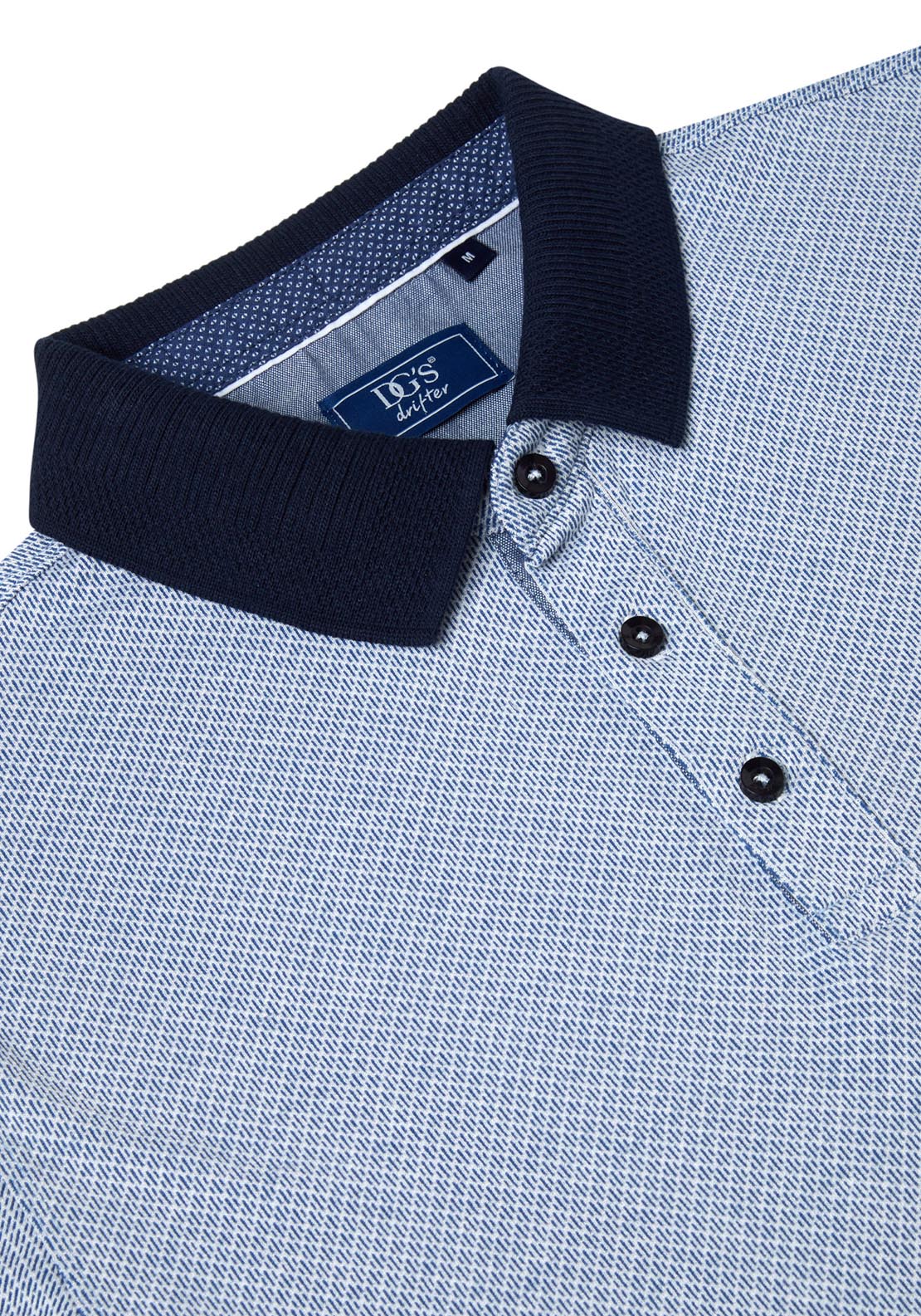 Drifter Short Sleeve Knit Polo - Blue 3 Shaws Department Stores