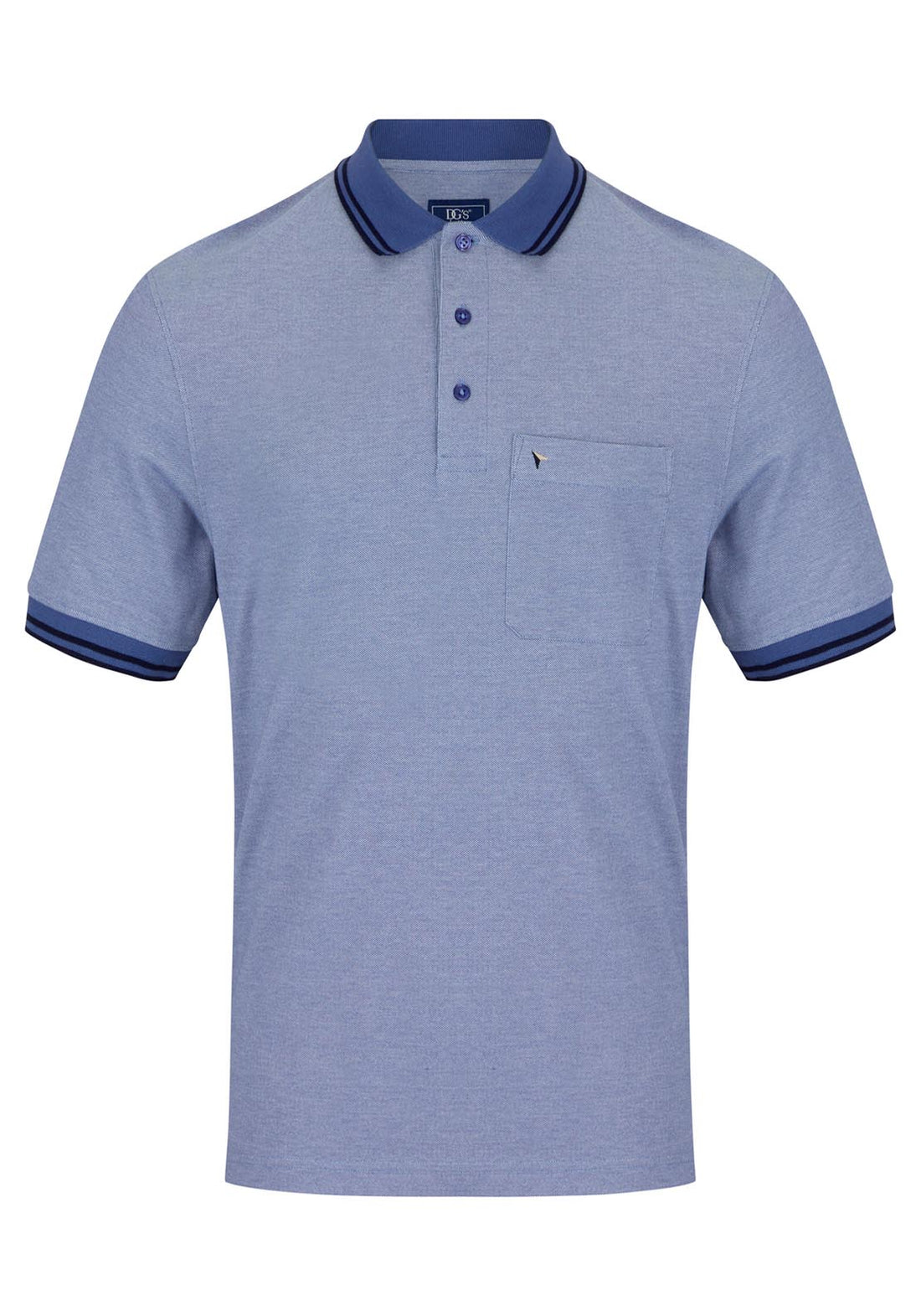 Drifter Short Sleeve Polo Shirt - Blue/gry 1 Shaws Department Stores