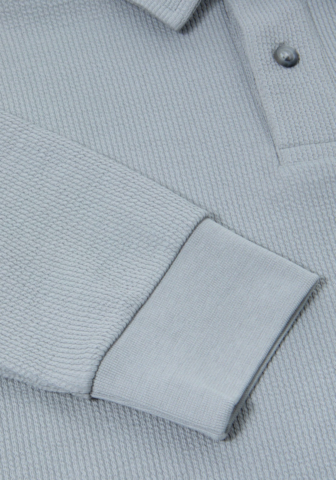 Drifter Long Sleeve 3 Button Polo With Elastane - Light Grey 3 Shaws Department Stores