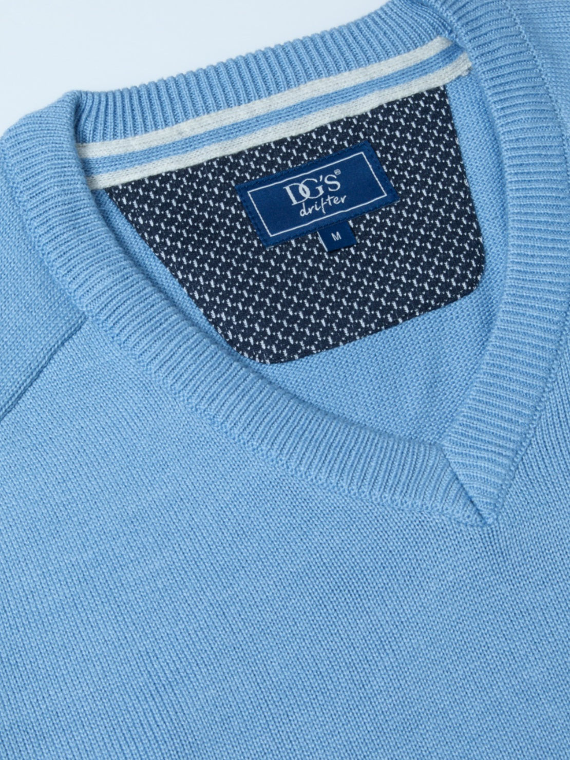 Drifter Long Sleeve V Neck Sweater - Blue 2 Shaws Department Stores