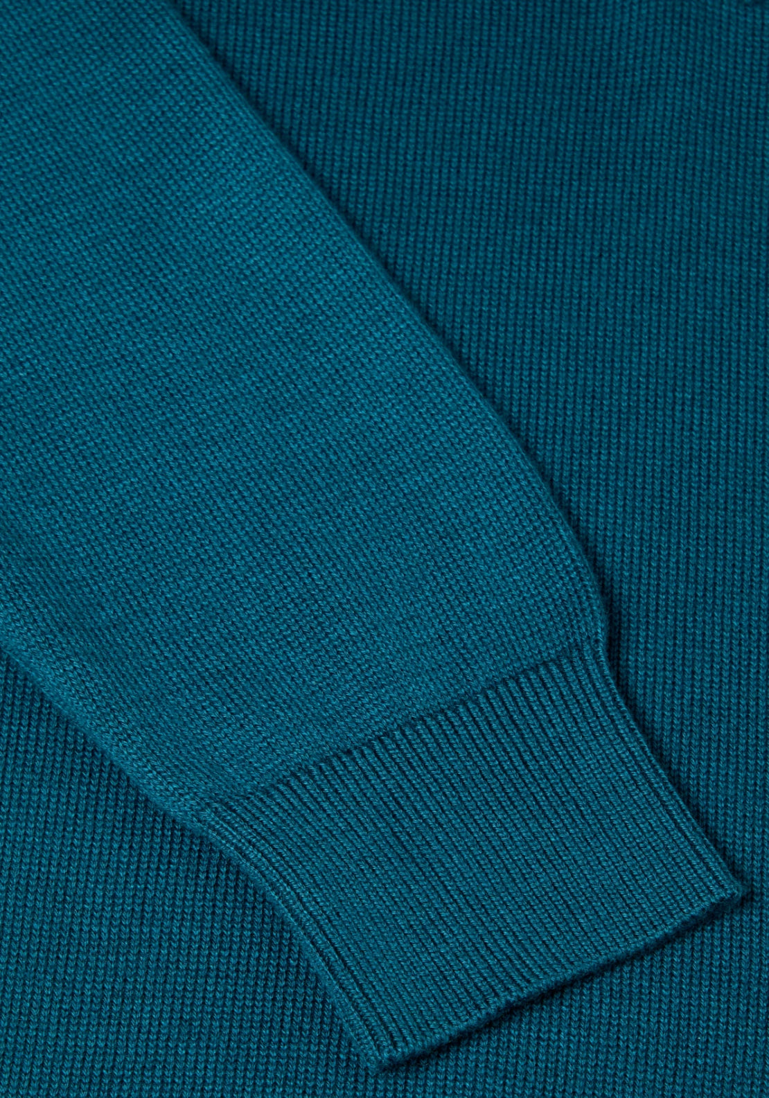 V Neck Cotton Knit Sweater - Blue