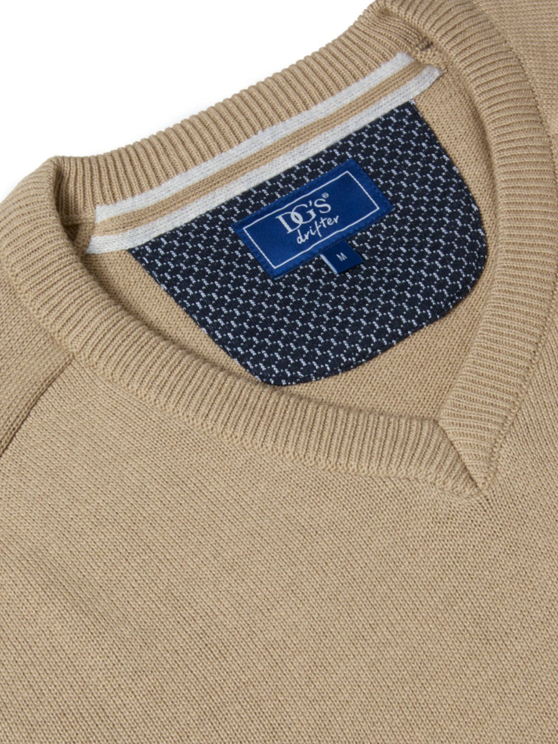 Drifter Long Sleeve V Neck Sweater - New Sand 2 Shaws Department Stores