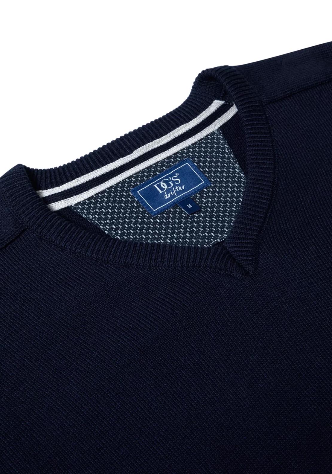 Drifter DG Drifter Vee Neck Sweater - Navy 4 Shaws Department Stores