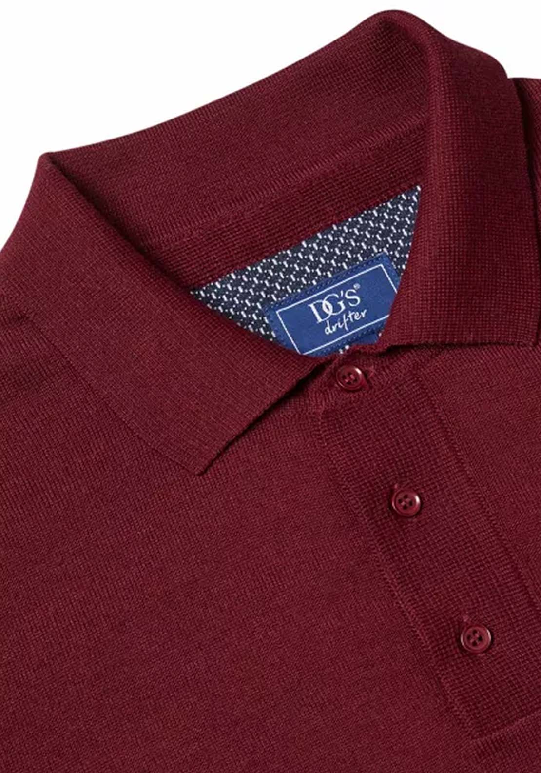 Drifter Long Sleeve Polo Shirt - Red 2 Shaws Department Stores
