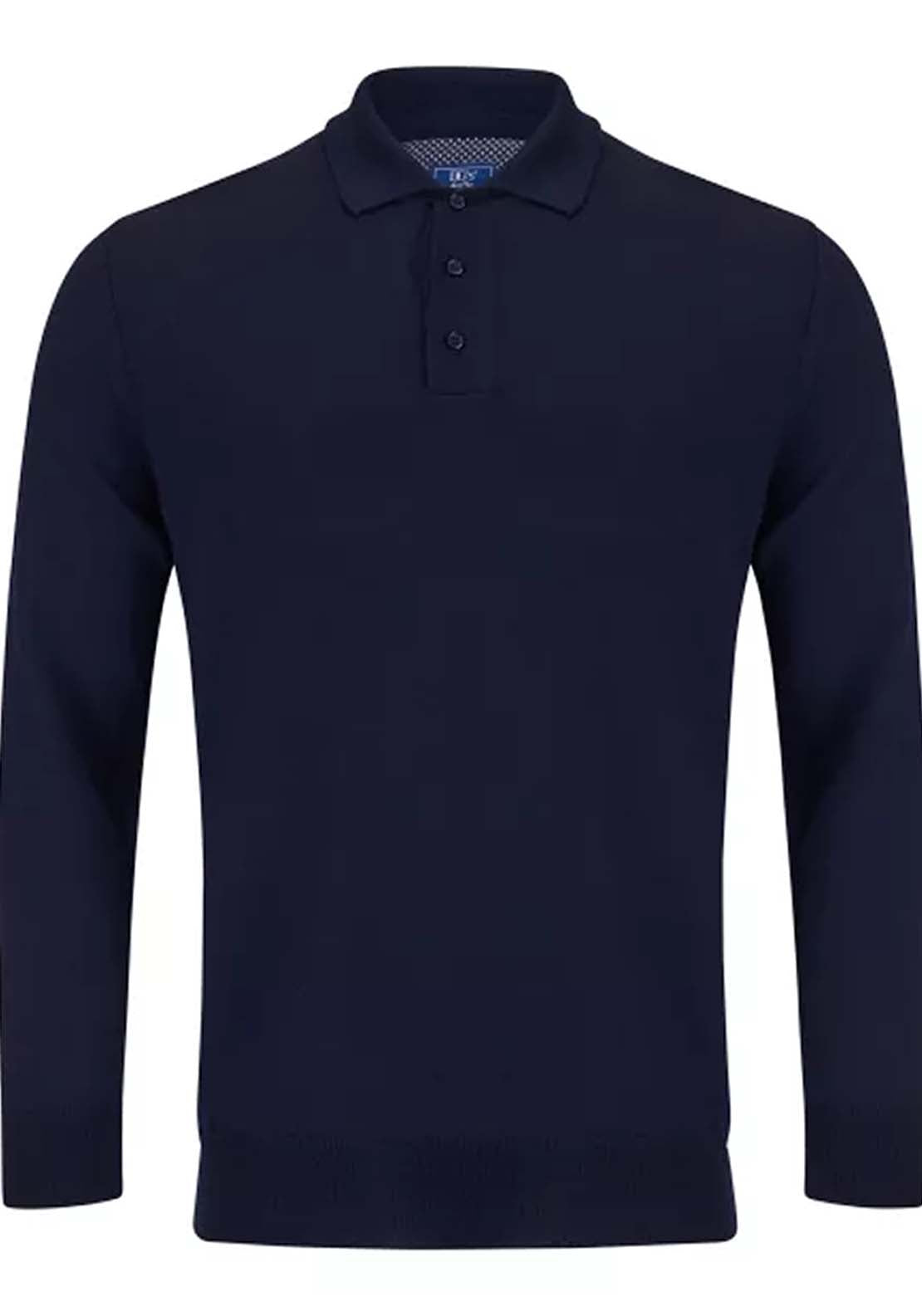 Drifter Long Sleeve Polo Shirt - Navy 1 Shaws Department Stores