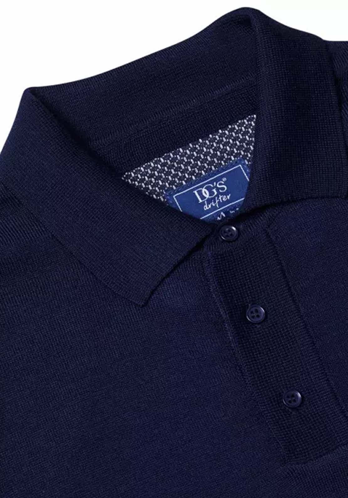 Drifter Long Sleeve Polo Shirt - Navy 3 Shaws Department Stores