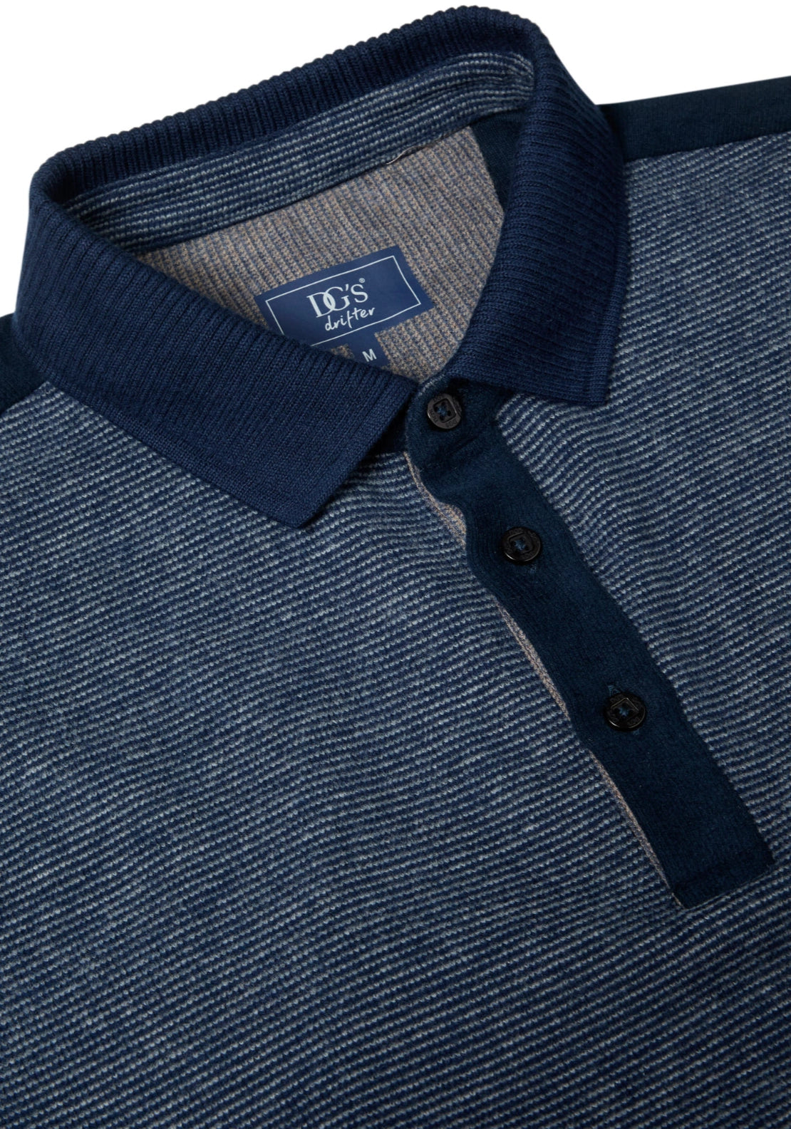 3 Button Polo Sweatshirt - Navy