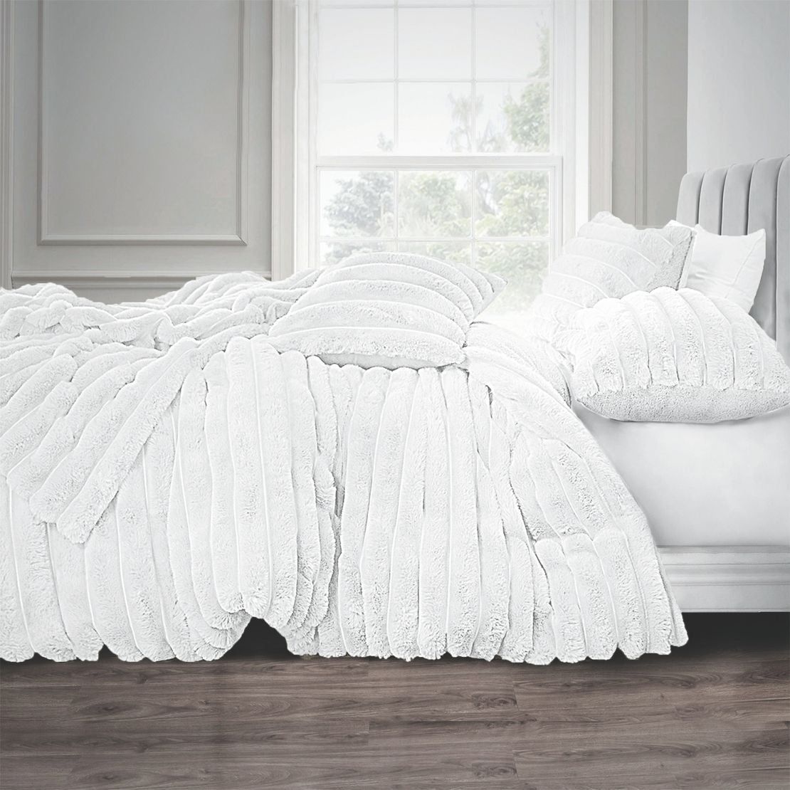 The Home Luxury Collection Chunky Cord Duvet Set - White 1 Shaws Department Stores