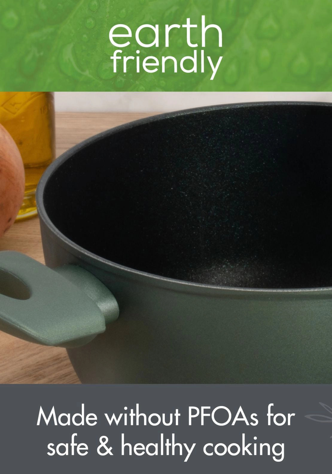 Earth Friendly Covered Stockpot 24cm - Green