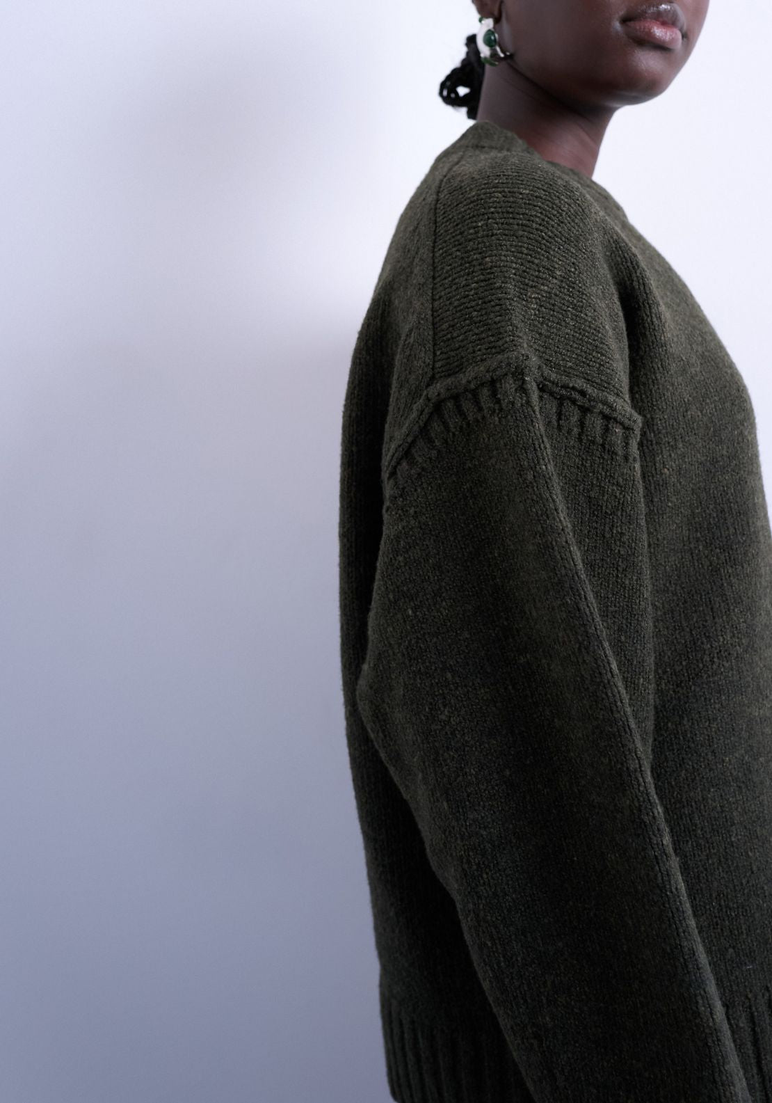 Topshop Sally Long Sleeve Pullover - Khaki 3 Shaws Department Stores