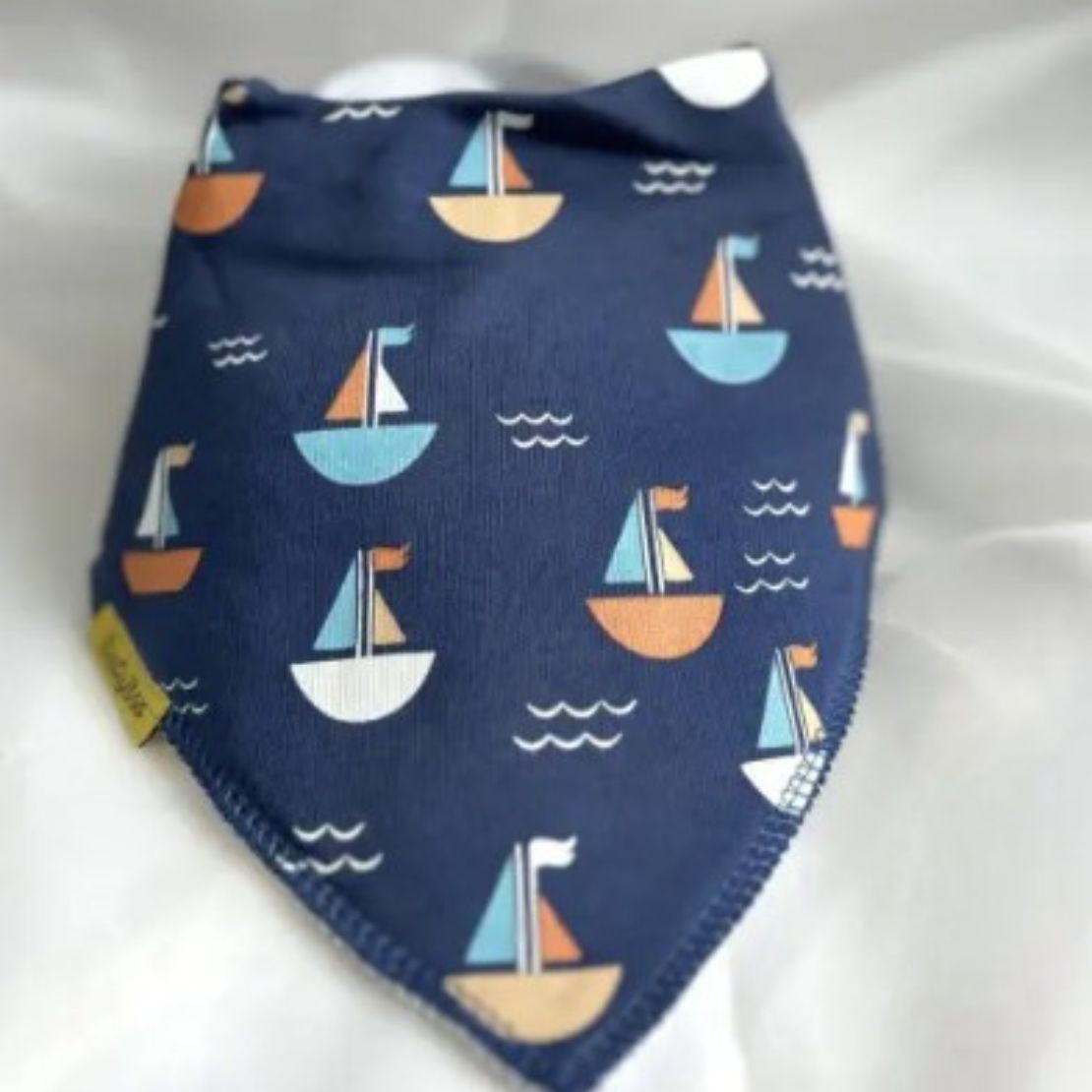 Babyboo Gone Sailing Organic Cotton DribbleBoo Bandana Bib - Blue 2 Shaws Department Stores