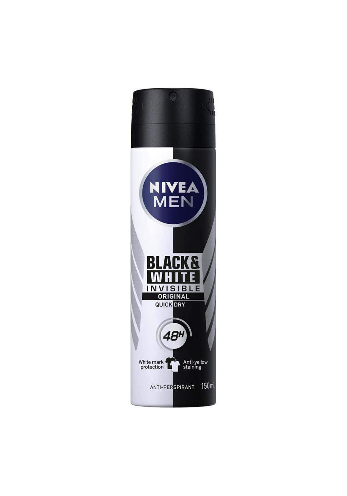 Nivea Black &amp; White Original Anti-Perspirant Deodorant Mens Spray 150ml 1 Shaws Department Stores