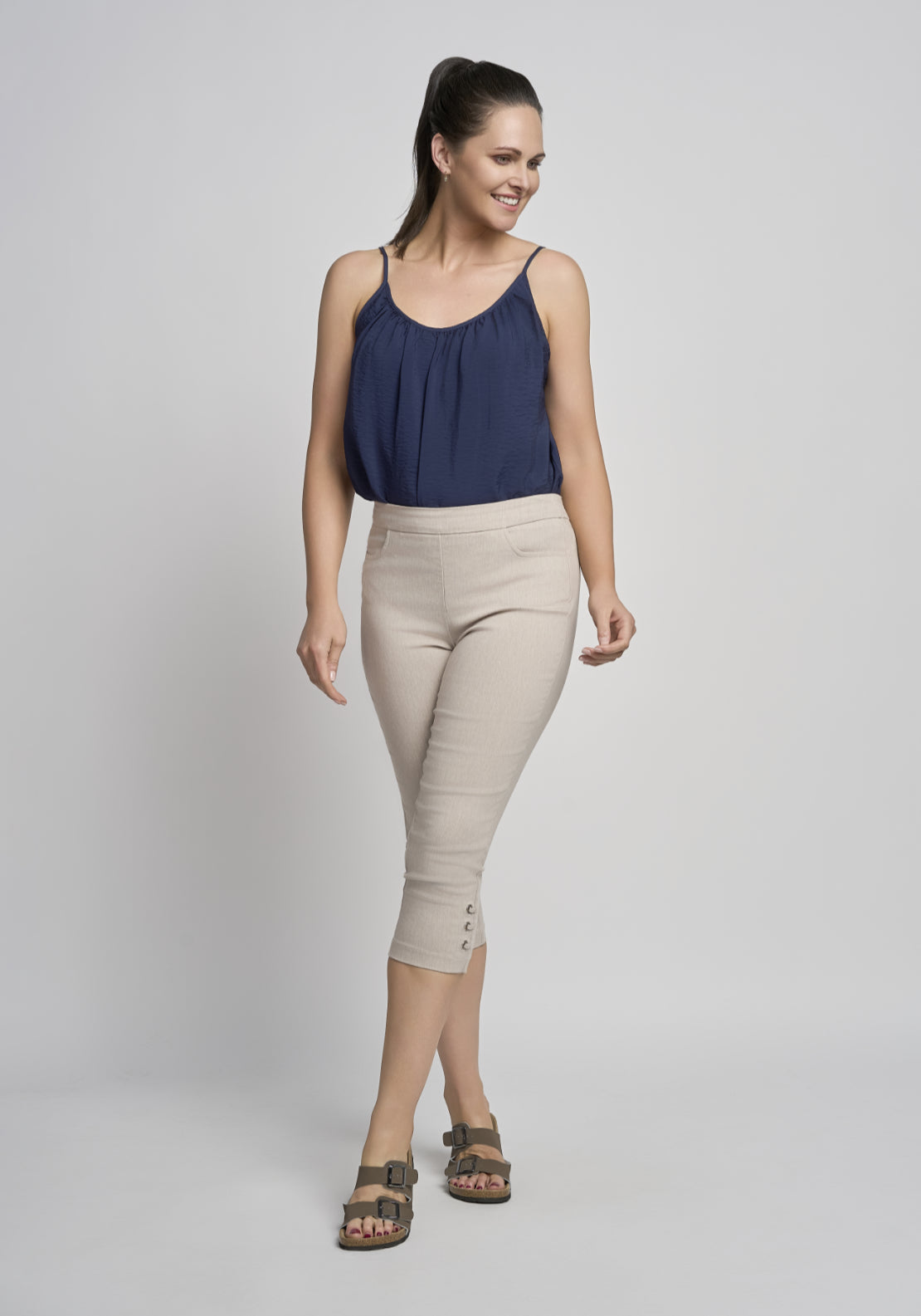 Tea Lane Diamond Loop Crop - Grey 1 Shaws Department Stores