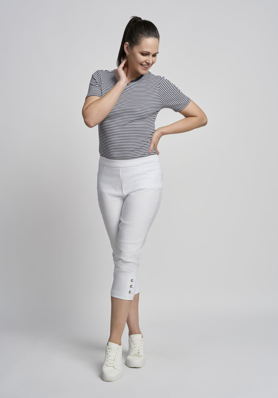Tea Lane Diamond Loop Crop - White 1 Shaws Department Stores