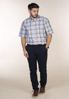 Casual Check Short Sleeve Shirt - Blue