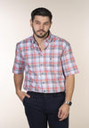 Casual Check Short Sleeve Shirt - Pink