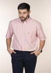 Casual Plain Short Sleeve Shirt - Pink