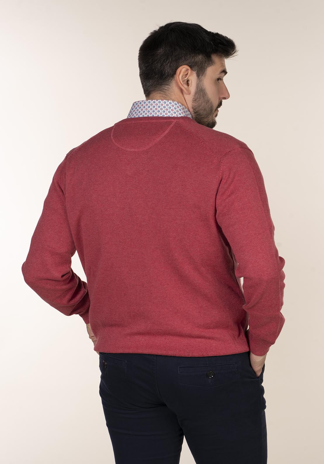 Yeats Plain Cotton V Neck Sweaters 4 Shaws Department Stores